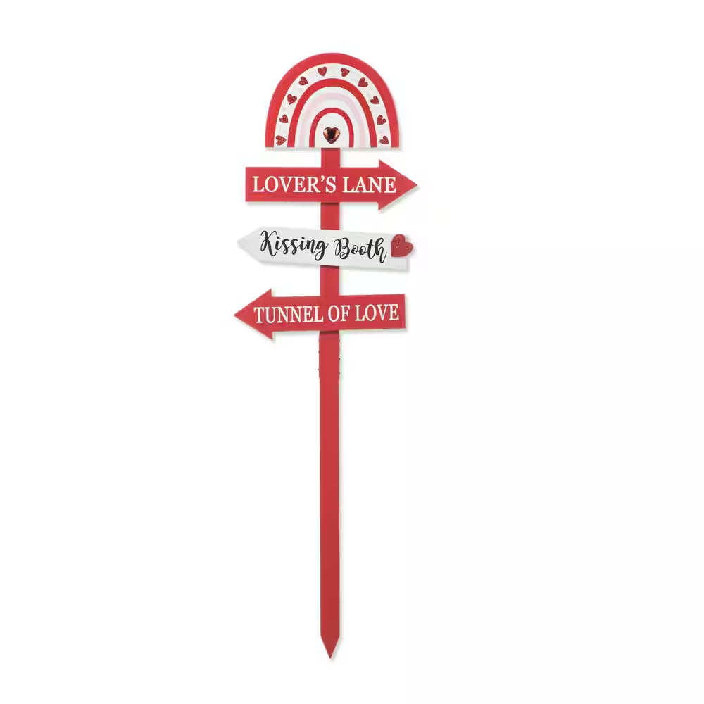 41.75 In. H Valentine'S Wooden Rainbow Word Sign Patch and Yard Stake