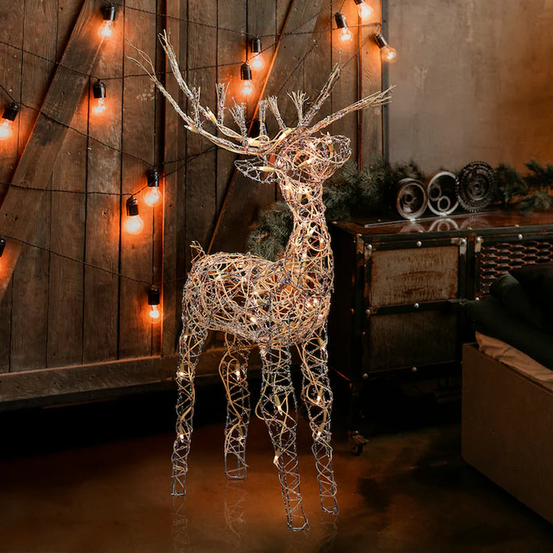 35-In Reindeer Free Standing Decoration with White Incandescent Lights