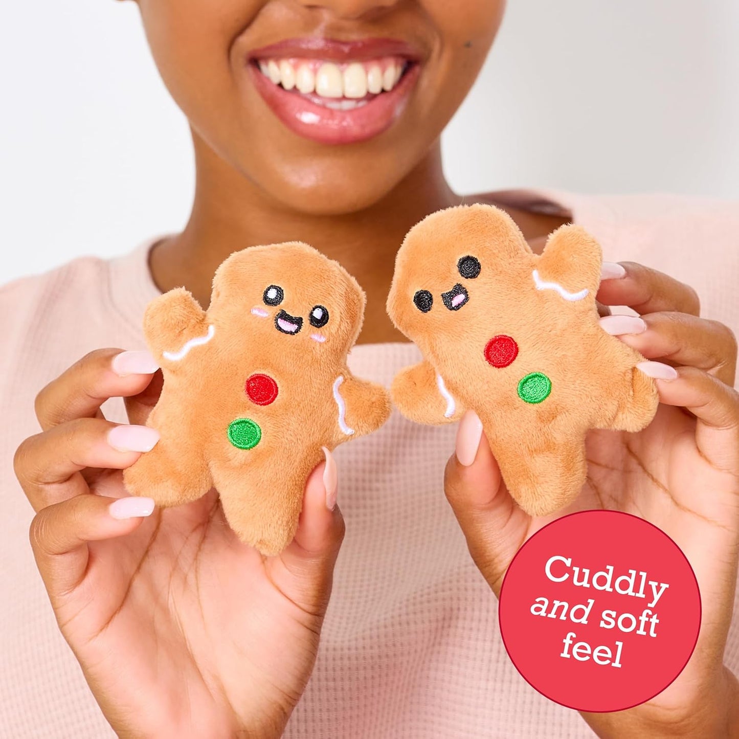 Emotional Support Gingerbread by Relatable, Christmas Stuffed Animals, Great Gingerbread Man Gifts, Funny Gifts or Cute Christmas Decor, Includes 5 Gingerbread Plushies with Carrying Basket