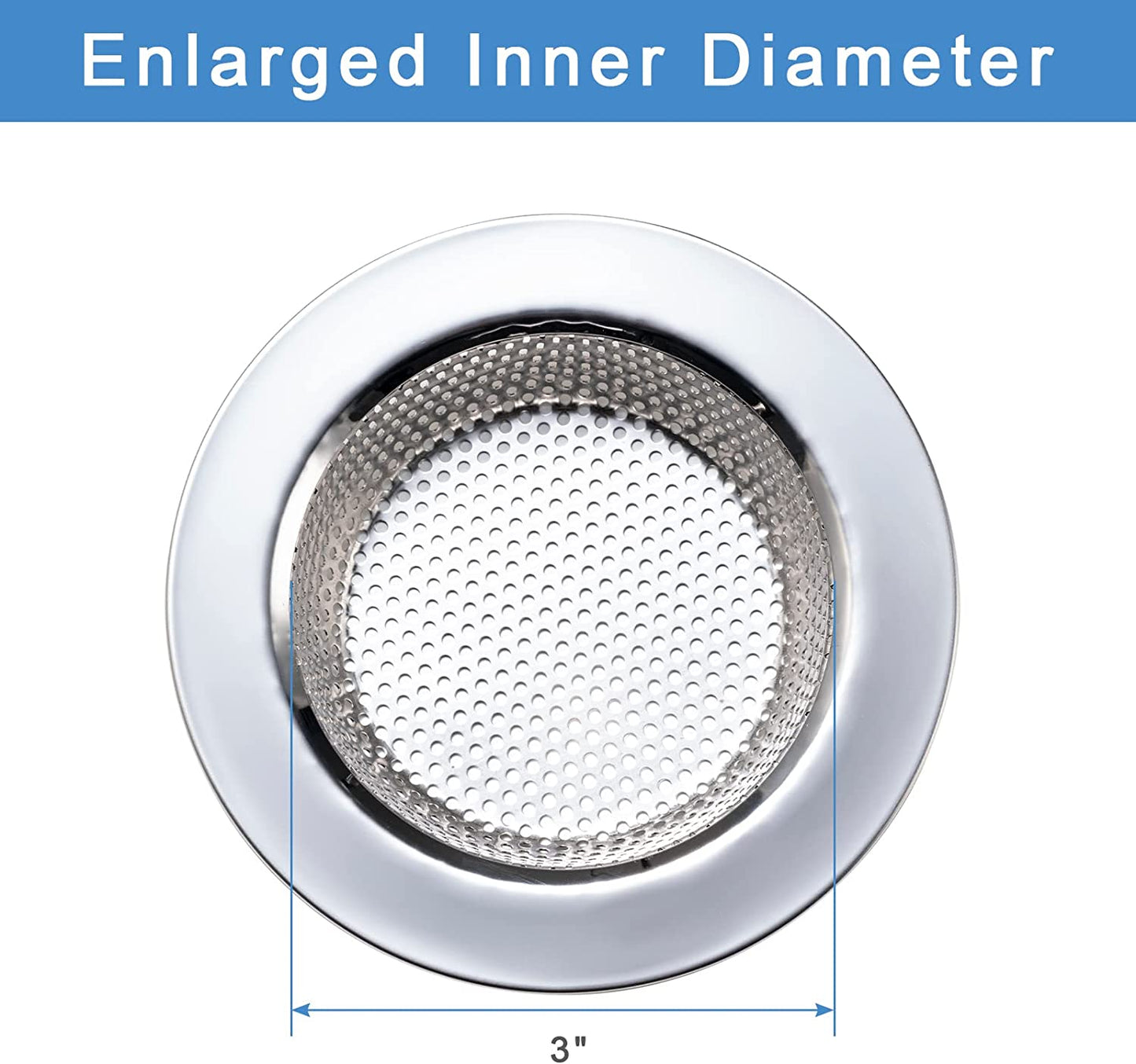 2 Pcs Sink Strainer for Most Kitchen Sink Drain Basket, Upgraded Double-Layer Safe Design Kitchen Sink Strainer (4.5 Inch)