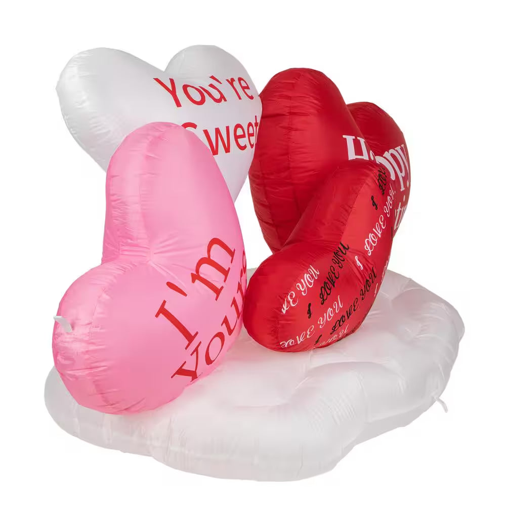 5 Ft. Inflatable Lighted Valentine'S Day Conversation Hearts Outdoor Decoration
