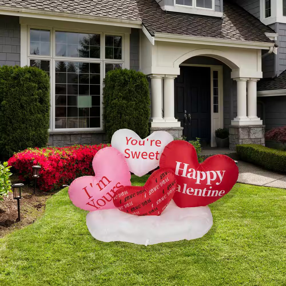 5 Ft. Inflatable Lighted Valentine'S Day Conversation Hearts Outdoor Decoration