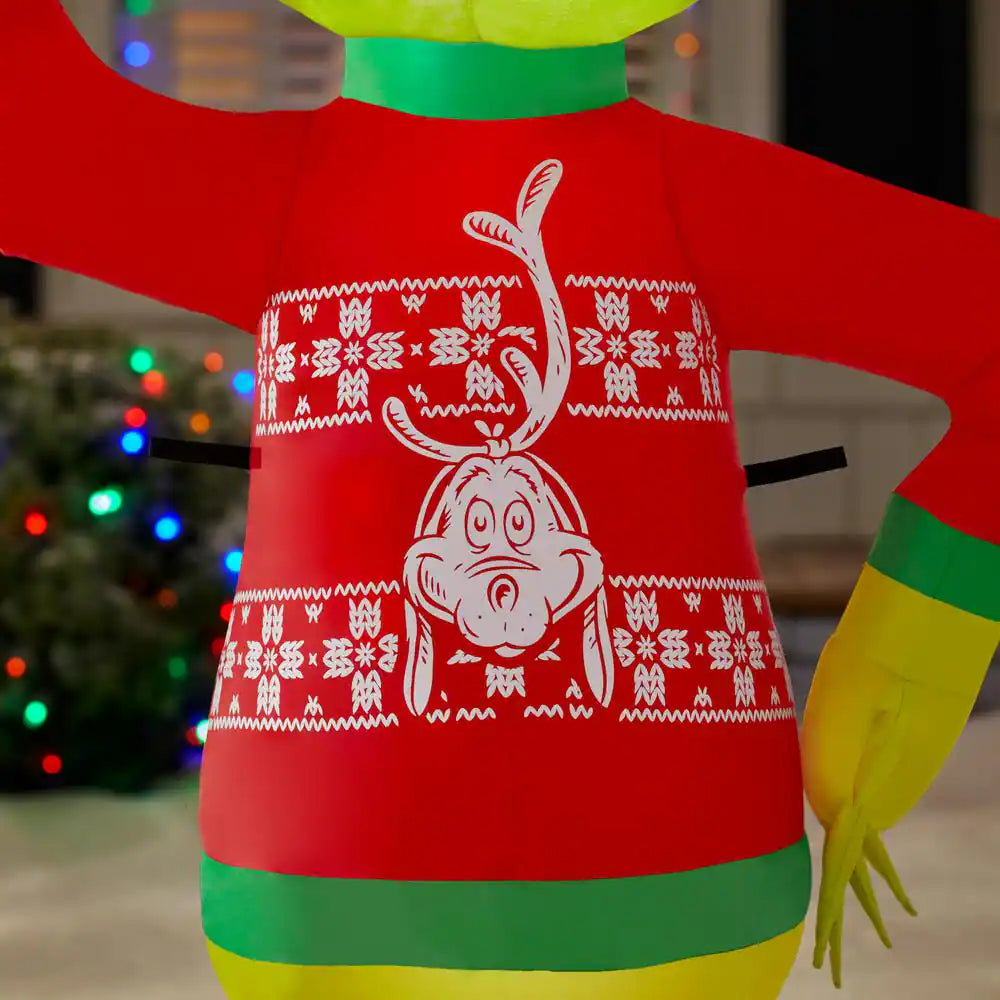 4 Ft. LED Grinch in Max Sweater Christmas Airblown Inflatable