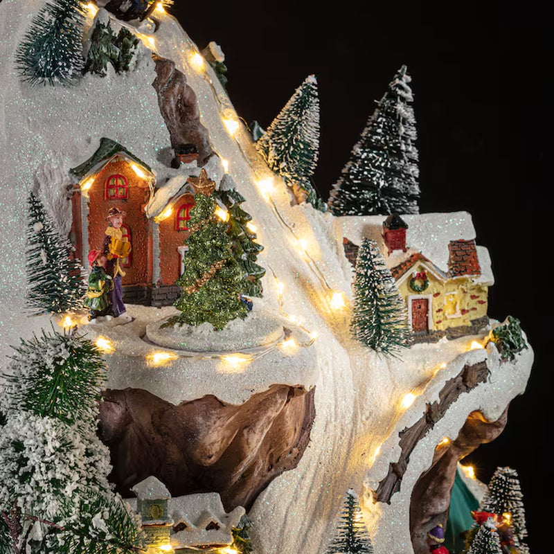 18-In Lighted Musical Figurine Merry Christmas Decor