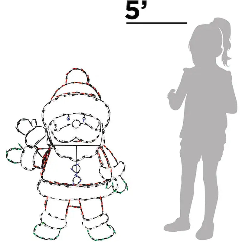 48-In Santa Yard Decoration with Multicolor LED Lights