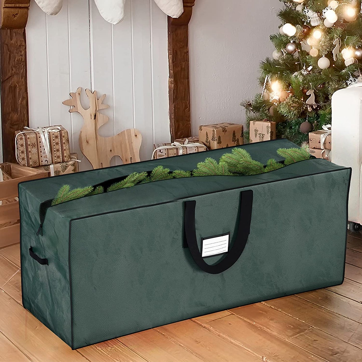 Christmas Tree Storage Bag - Storage Bags for 9FT Disassembled Artificial Trees, Seasonal Decor, Packing, Moving, and Home Storage by (Green)