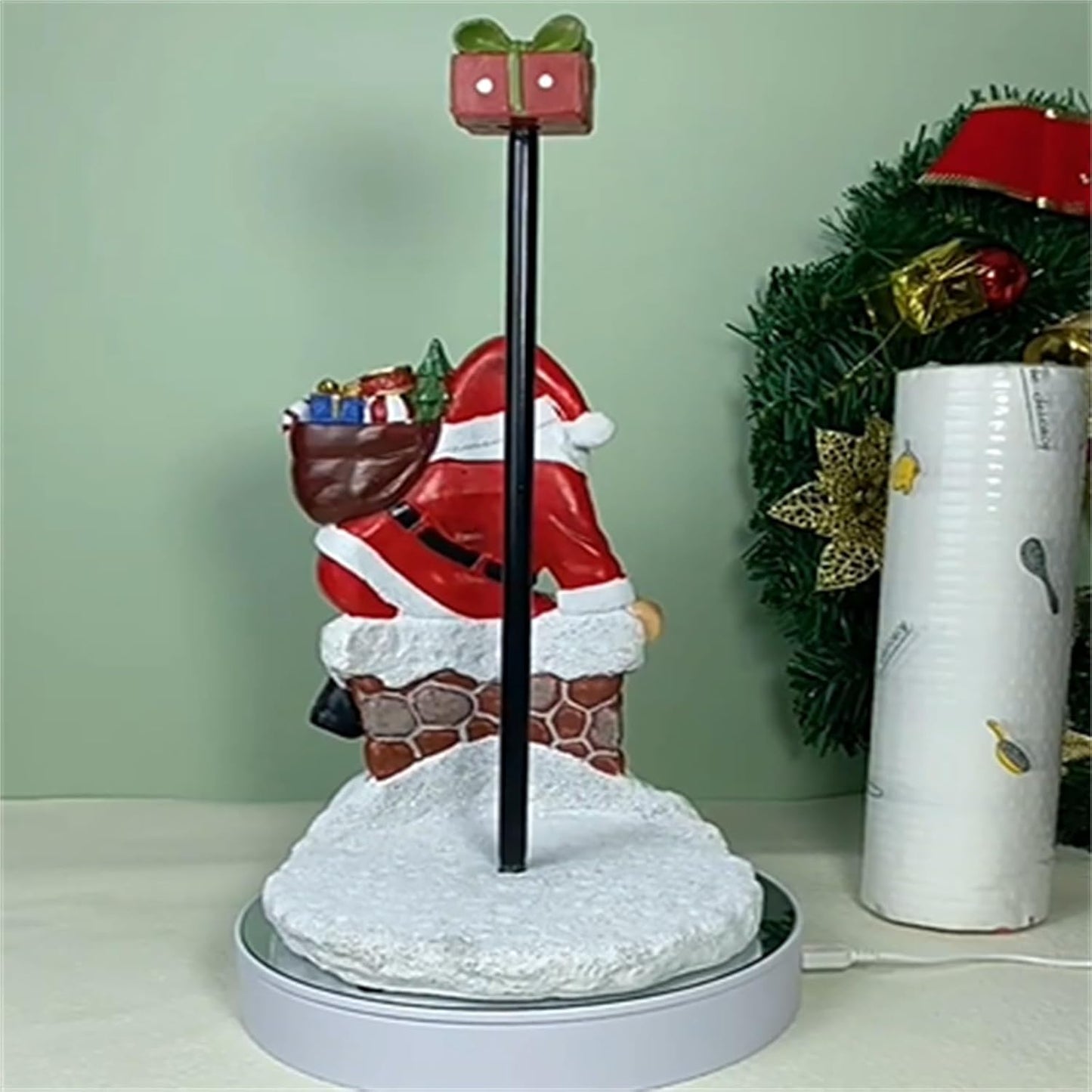 Christmas Paper Towel Holder,Santa Resin Ornament Decorative Dining Tables,Kitchen Roll Holder,Christmas Figurine Countertop Roll Dispenser Big Sale Flash Deal Cheap Item under 2 Dollar