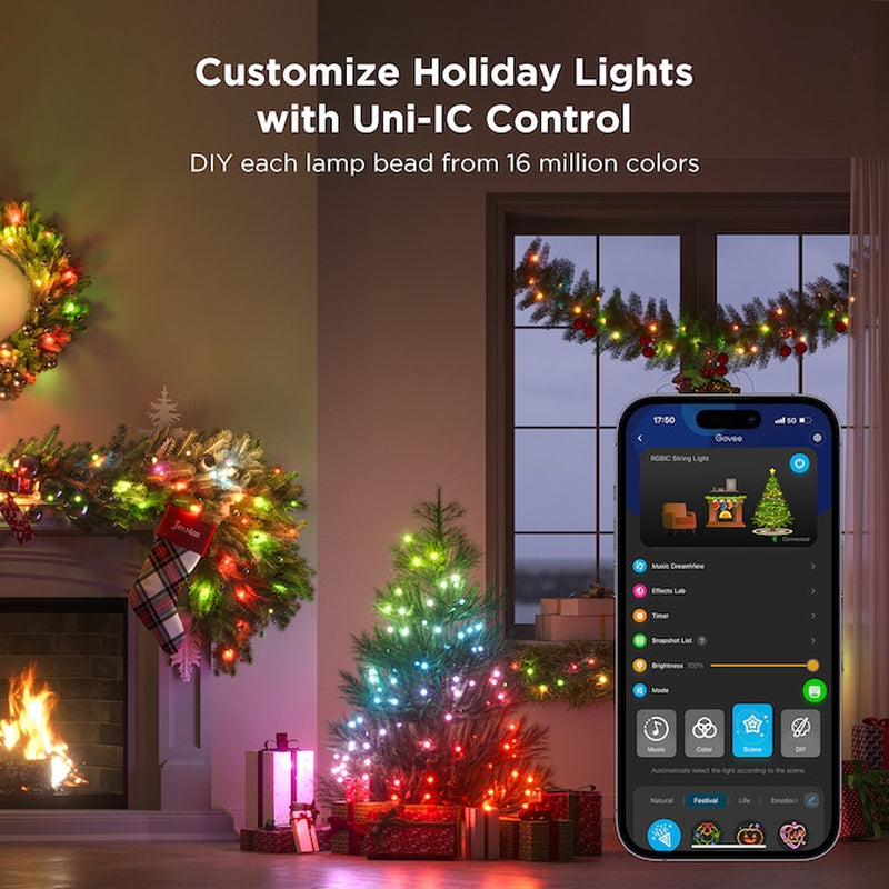 200-Count 62-Ft Multi-Function Multicolor LED Plug-In Christmas String Lights Timer