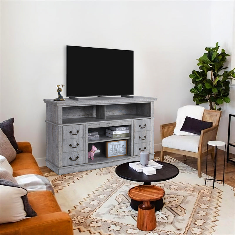 Well-designed TV Cabinet Vintage Home Living Room Wood TV Stand For TVs Modern Entertainment Center Farmhouse TV Storage Cabinet