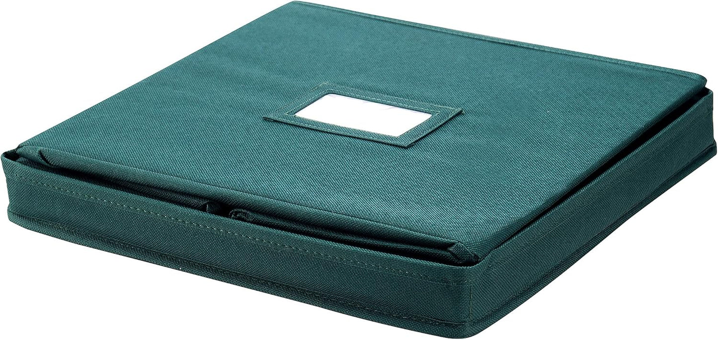 Storage Ornament Box - Holiday Organizer Cube with 64 Individual Compartments and Adjustable Dividers - for Christmas Decorations by (Green)