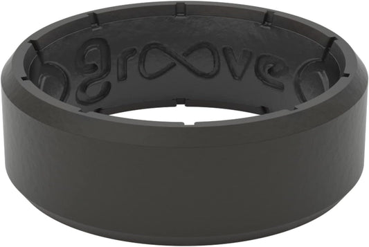 Groove Life Edge Silicone Ring - Breathable Rubber Wedding Rings for Men, Lifetime Coverage, Unique Design, Comfort Fit Ring