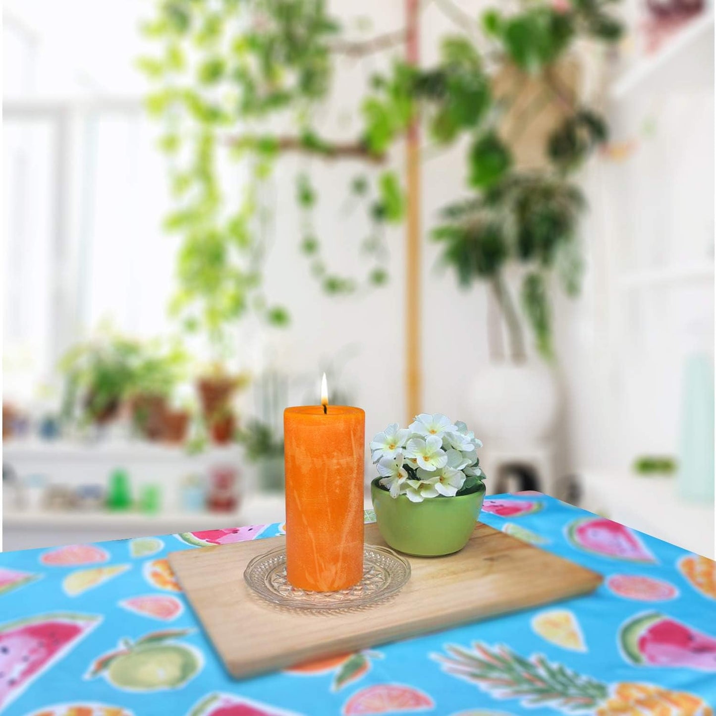 3X3 Inch Orange Candles Pillar, Fall Pillar Candles Set of 3, Rustic Texture, Unscented Orange Pillar Candles for Fall, Dripless Candles, 3 Inch Orange Candles, Fall Candles