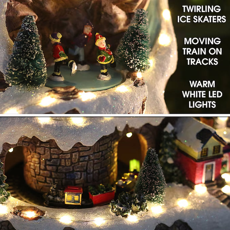 18-In Lighted Musical Figurine Merry Christmas Decor