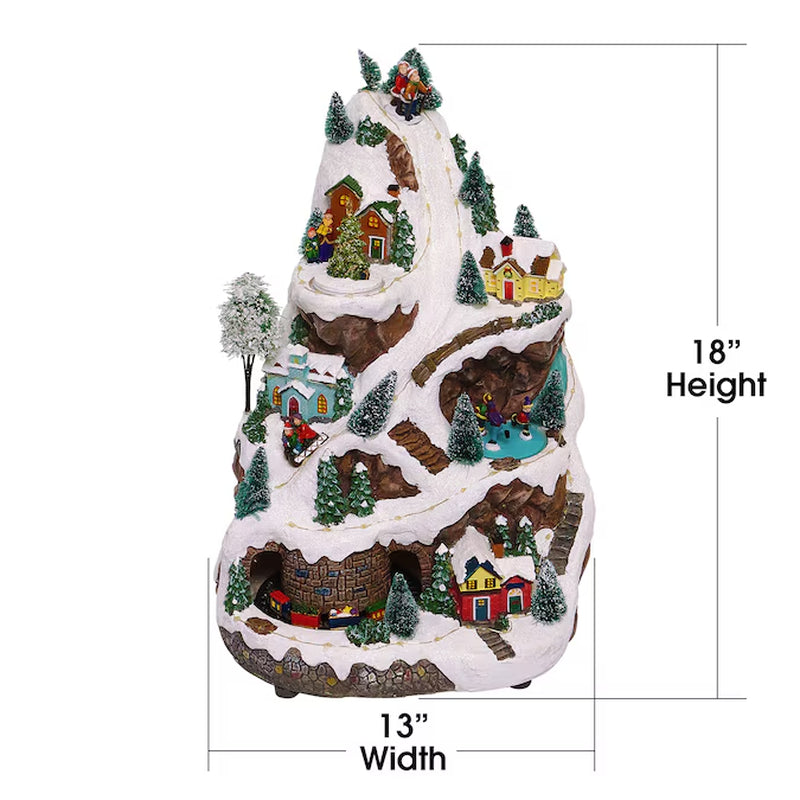 18-In Lighted Musical Figurine Merry Christmas Decor