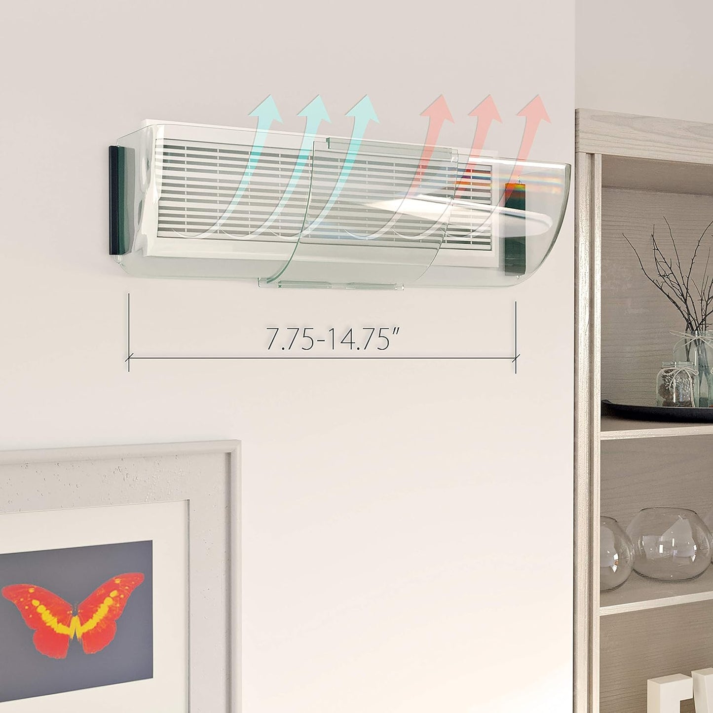 Adjustable Magnetic Heat and Air Deflector for Vents, Sidewall, and Ceiling Registers