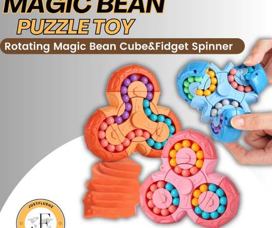 Magic Bean Puzzle Toy, Rotating Magic Bean Cube&Fidget Spinner Toys 2-in-1, Magic Ball Brain Teaser STEM Game, Gift For Kids Boys Girls, Teens And Adult For Birthday Christmas New Year