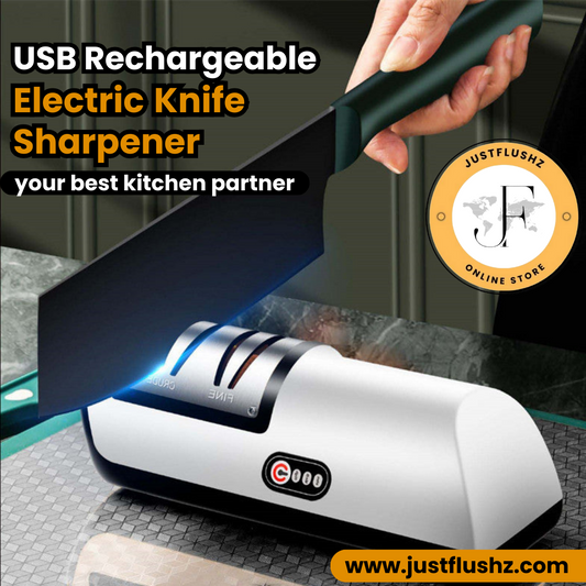 USB Rechargeable Electric Knife Sharpener Automatic Adjustable Kitchen Tool For Fast Sharpening Knives Scissors And Grinders Gadgets