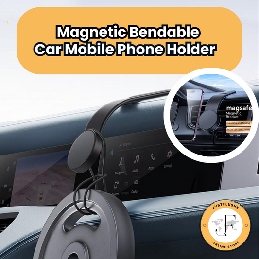 Magnetic Bendable Car Mobile Phone Holder Wireless Charger Phone Holder 15W Car Dash Mount Compatible With Phone