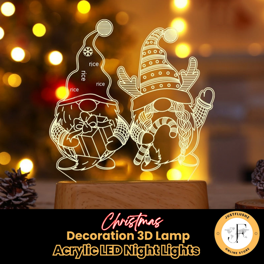 Christmas Decoration 3D Lamp Acrylic LED Night Lights New Year Valentines Day Christmas Kids Gift Christmas Ornaments