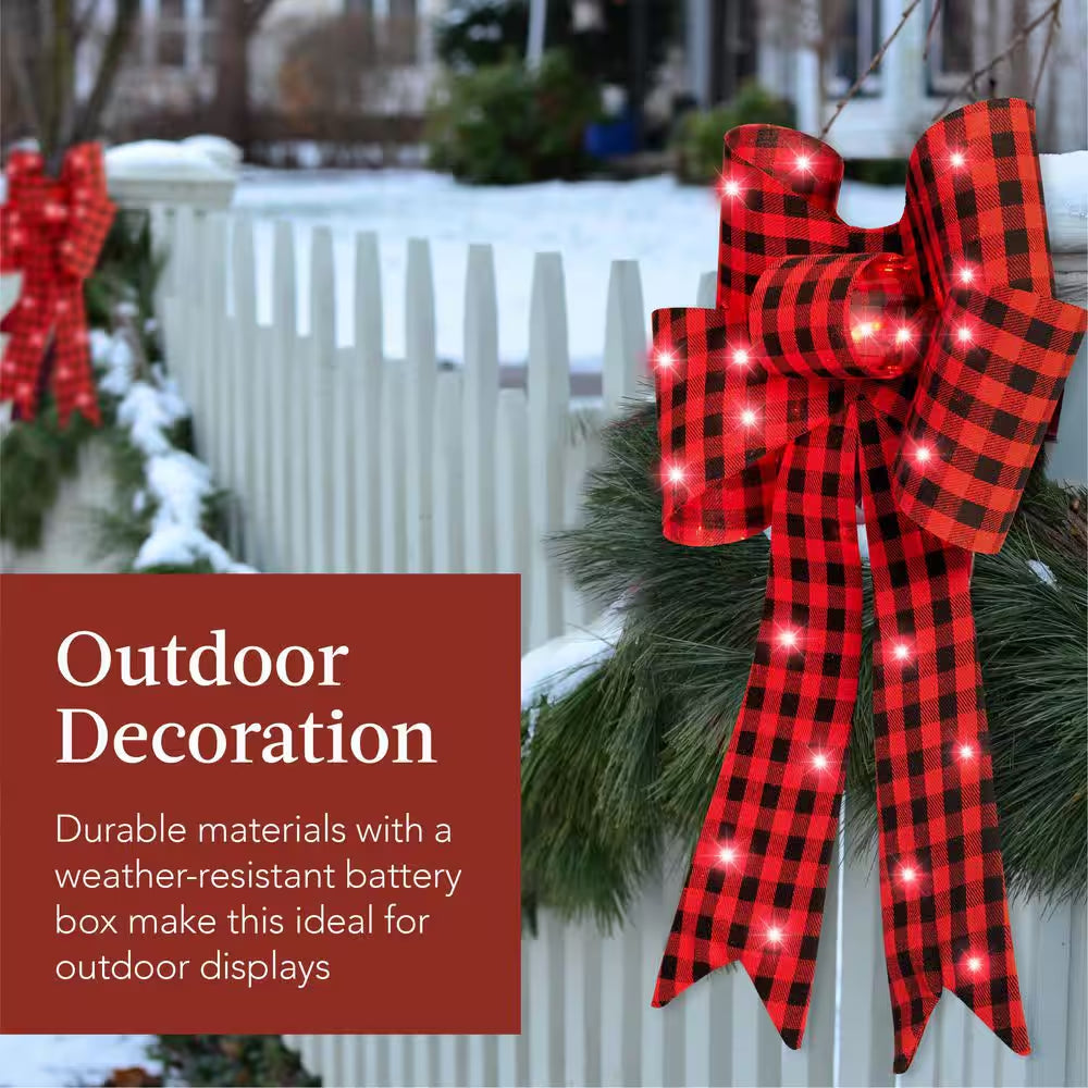 2 Ft. LED Pre-Lit Christmas Bows Holiday Yard Decor (Set of 3)