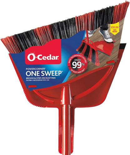 One Sweep Broom with Step-On Dustpan | Remove 99% with One Sweep | Lightweight Quiet Cleaning Tool | Ideal for Pet Owners