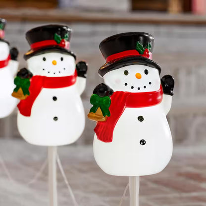 4-Pack LED Snowman Pathway Lights with Timer