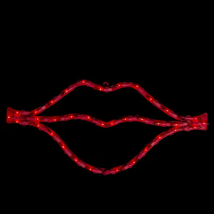 17.5 In. 35-Count Red Mini Incandescent Lighted Lips Valentine'S Day Window Silhouette