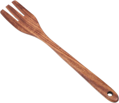 Wooden Forks Long Handle Reusable Wooden Fork: Japanese Style Wood Salad Dinner Fork Handmade Kitchen Utensil Tableware Dinnerware for Home Restaurant Pasta Fruit Salad Noodles Pasta Fork