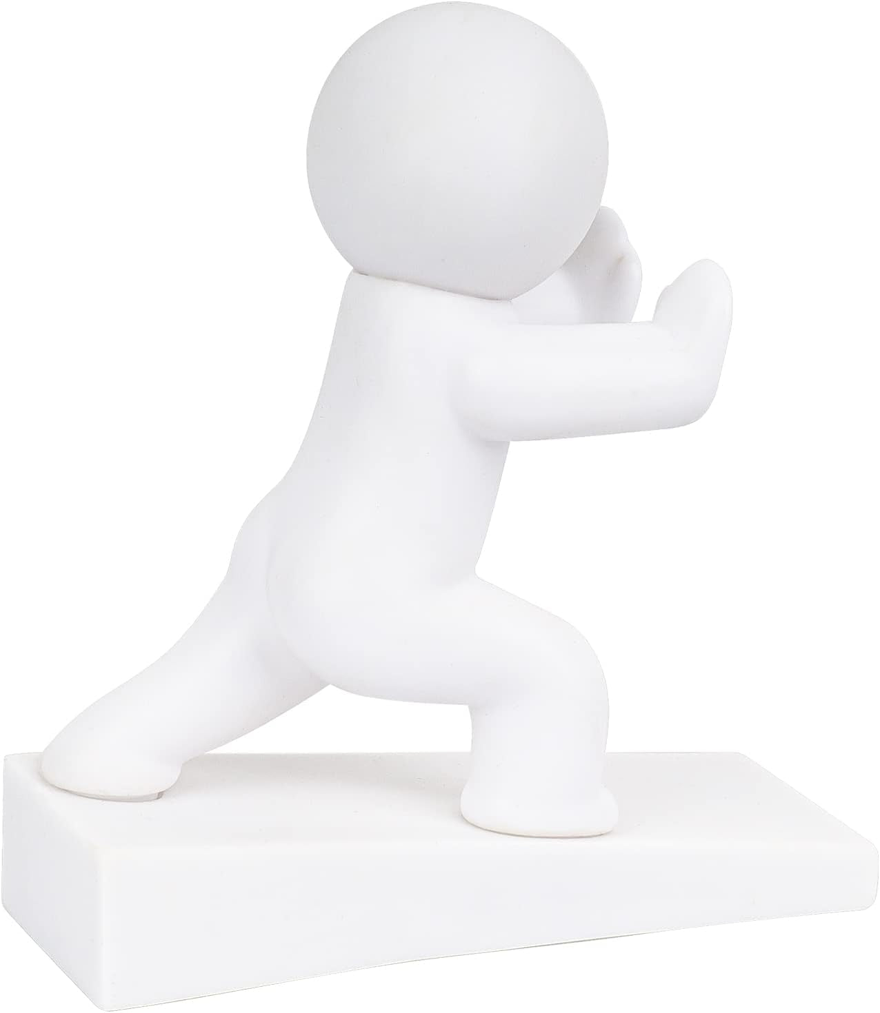 Cute Door Stopper, Decorative Door Stop, Protects Your Floors, White 1 Pack (Patented)