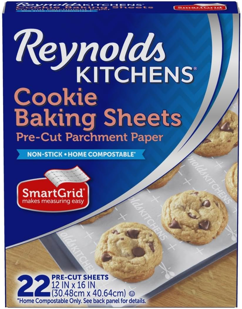 Kitchens Cookie Baking Sheets, Pre-Cut Parchment Paper, 22 Sheets (Pack of 1)