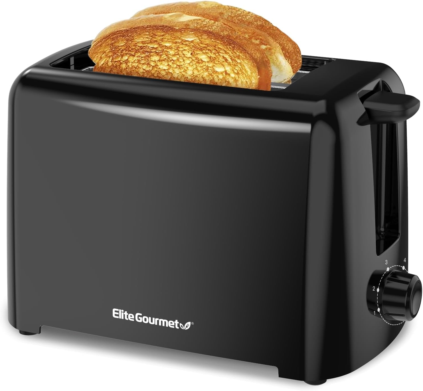 ECT1027B Cool Touch Toaster with 6 Temperature Settings & Extra Wide 1.25" Slots for Bagels, Waffles, Specialty Breads, Puff Pastry, Snacks, ETL Certified, 2 Slices, Black