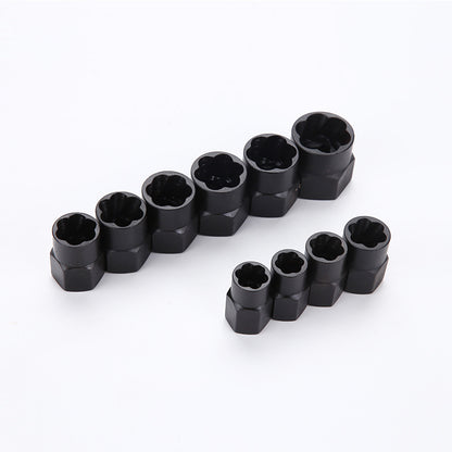 Factory direct high-grade ten-piece set Broken nut extractor Hatch hex nut bolt removal tool