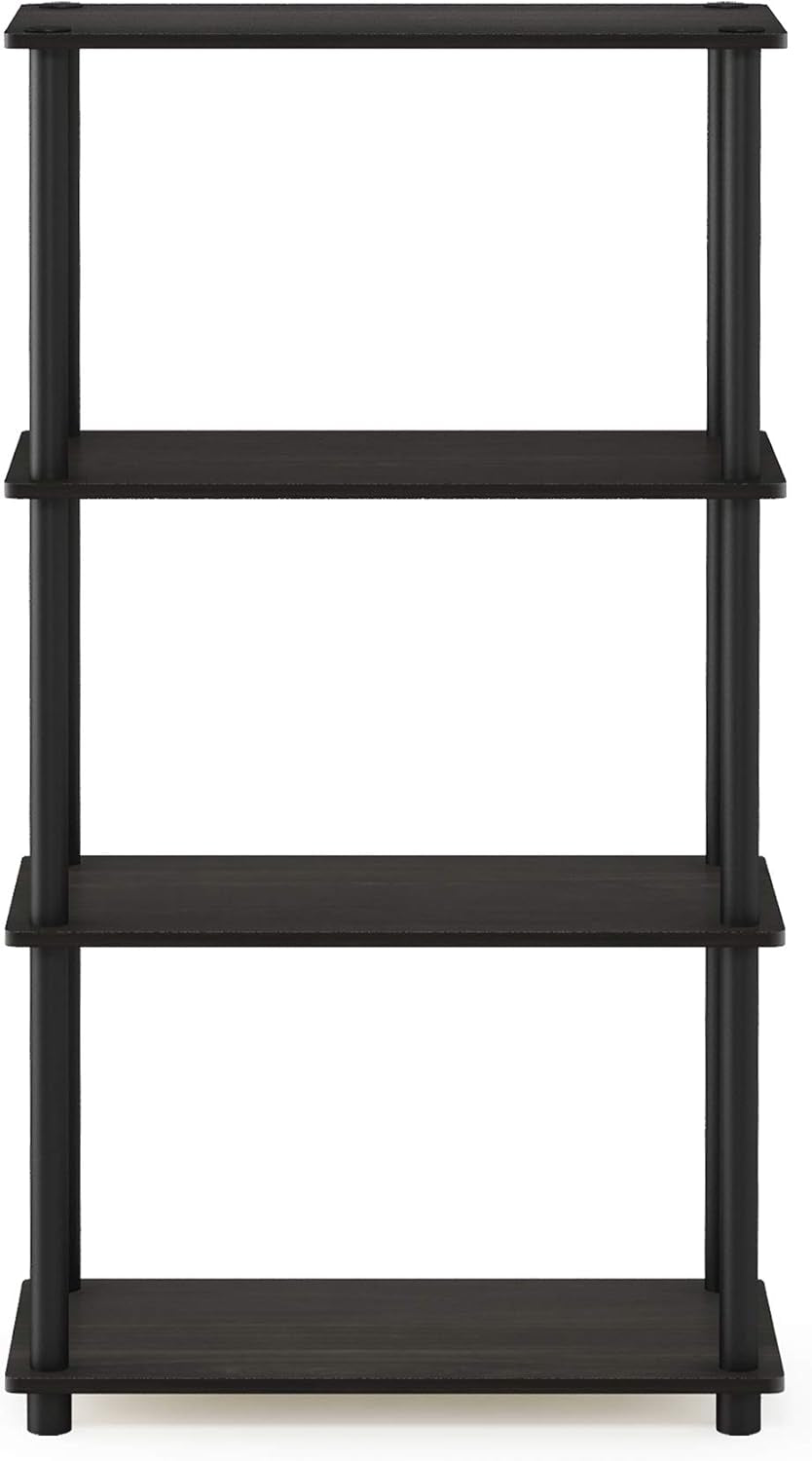 (99557EX/BK) Turn-N-Tube 4-Tier Multipurpose Shelf Display Rack - Espresso/Black