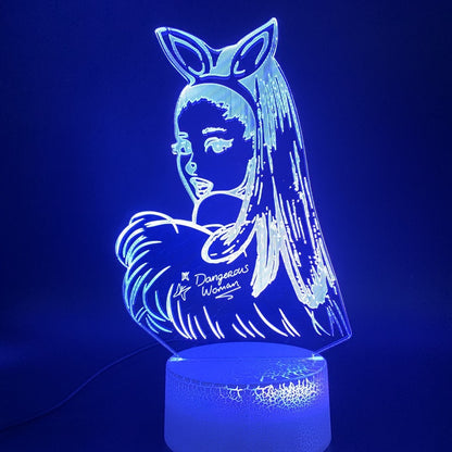 Customized LED 3D Bright Base Remote Touch Lamp 7 Colors Light with Flashing Effect