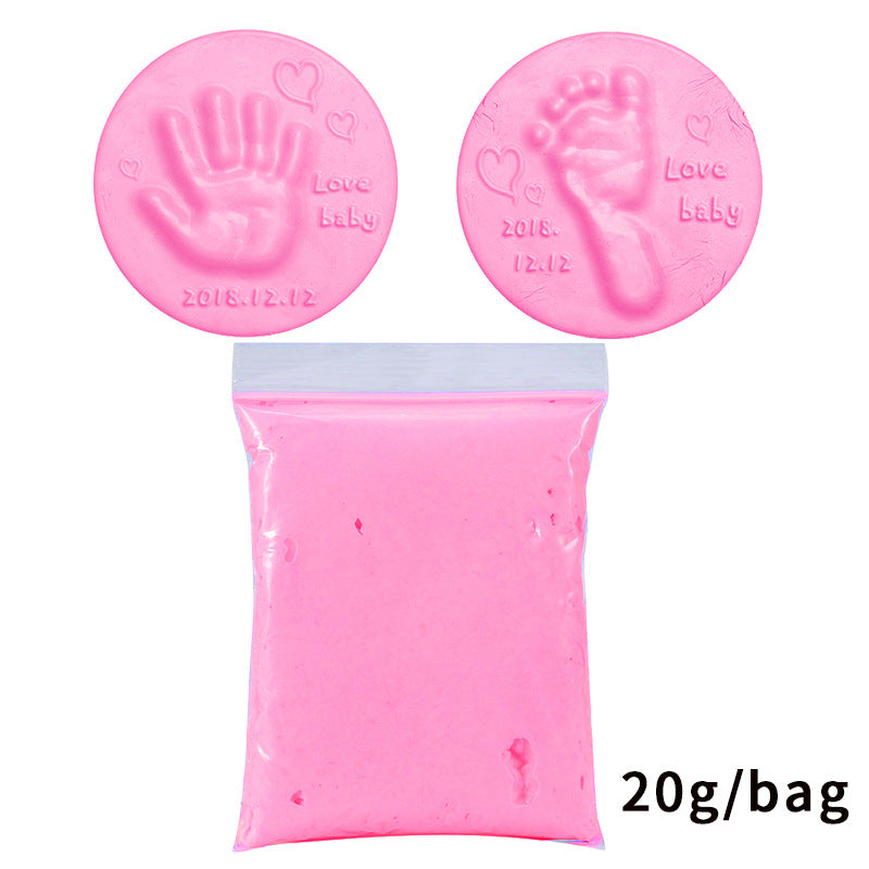 20g baby care hand and foot print mud soft clay fluffy material DIY handprint footprint fingerprint pressure resistant children's toy