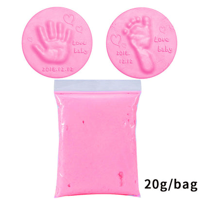 20g baby care hand and foot print mud soft clay fluffy material DIY handprint footprint fingerprint pressure resistant children's toy