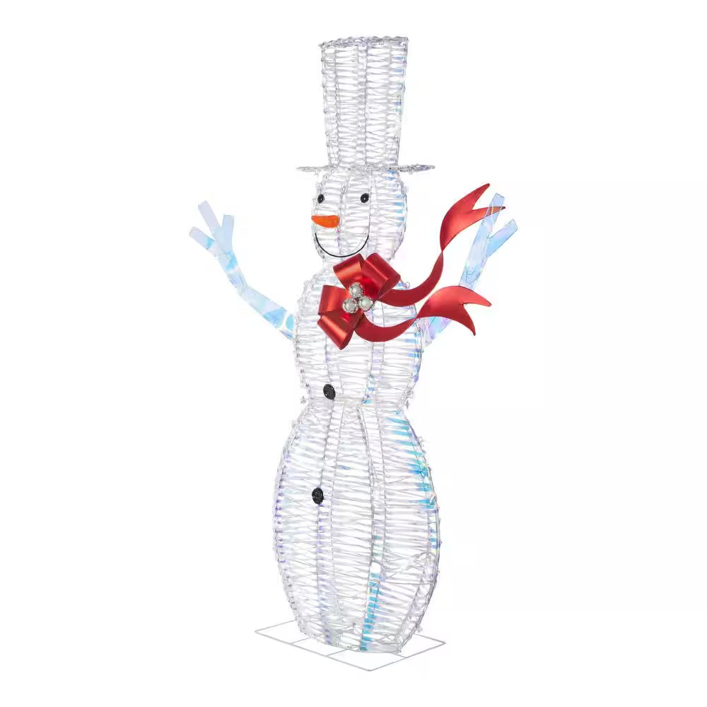 6 Ft. Iridescent Twist LED Iridescent Snowman Holiday Yard Decoration Y28