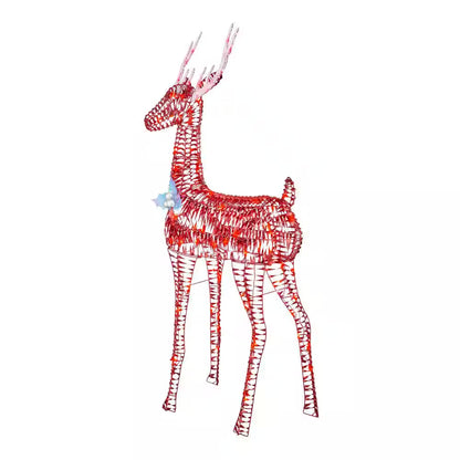 6 Ft. Red LED Metallic Buck Holiday Yard Decoration