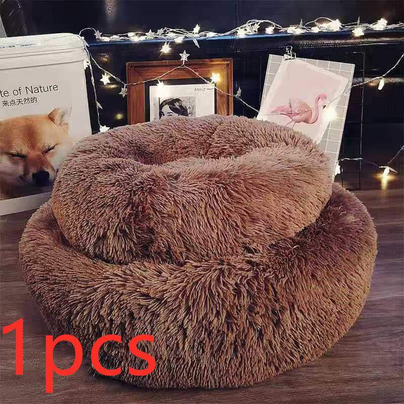 Cozy round pet beds | Round Cat Litter Kennel Pet Nest | Just Flushz