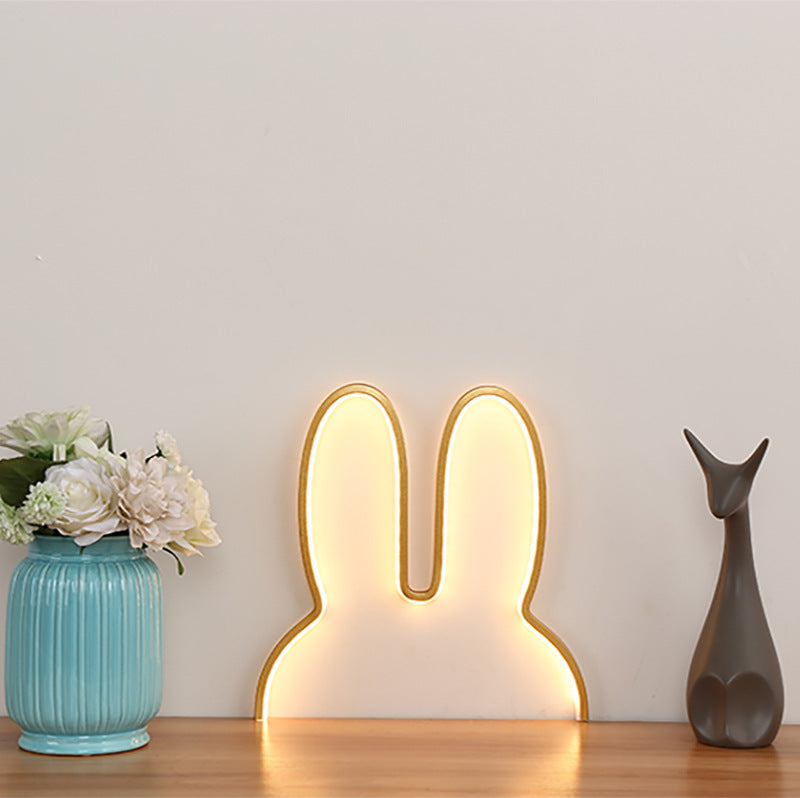 ins cross-border exclusively for Nordic children's decorative creative LED light rabbit creative night light USB plug-in bedside lamp