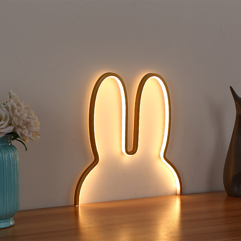 ins cross-border exclusively for Nordic children's decorative creative LED light rabbit creative night light USB plug-in bedside lamp