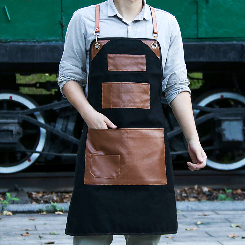 Apron canvas hairdressing manicure milk tea shop coffee shop overalls flower shop men and women restaurant printing