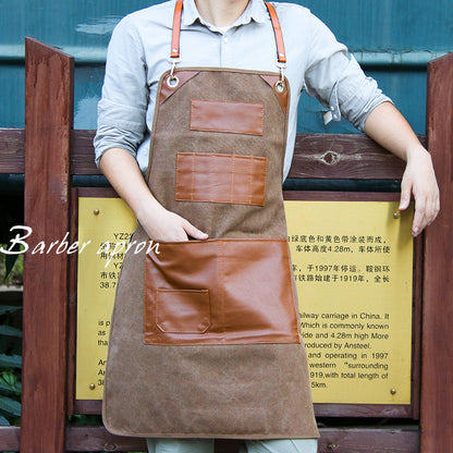 Apron canvas hairdressing manicure milk tea shop coffee shop overalls flower shop men and women restaurant printing