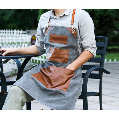 Apron canvas hairdressing manicure milk tea shop coffee shop overalls flower shop men and women restaurant printing