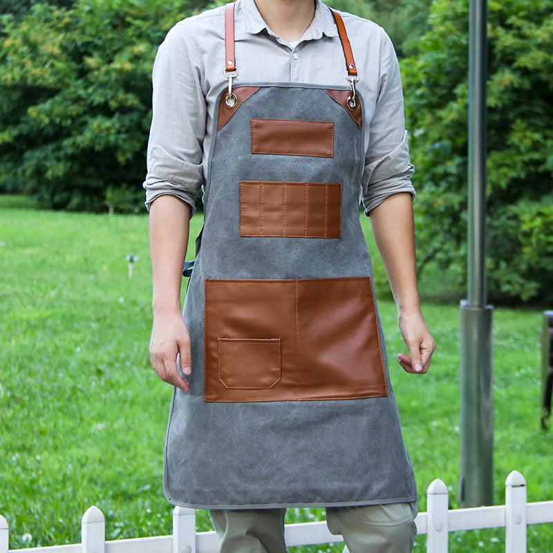 Apron canvas hairdressing manicure milk tea shop coffee shop overalls flower shop men and women restaurant printing