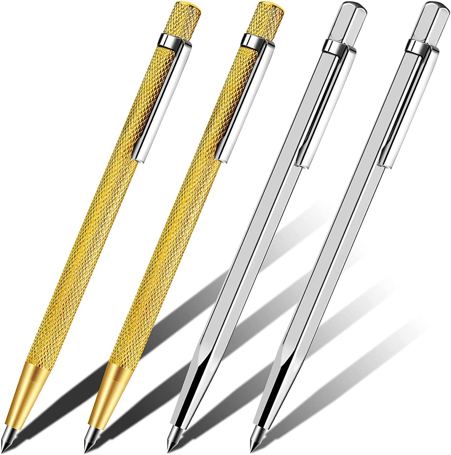 Scriber Marking Tools, 4Pcs Premium Aluminium Tungsten Carbide Tip Scriber, Etching Engraving Scriber Pen for Glass, Ceramics, Metal Sheet