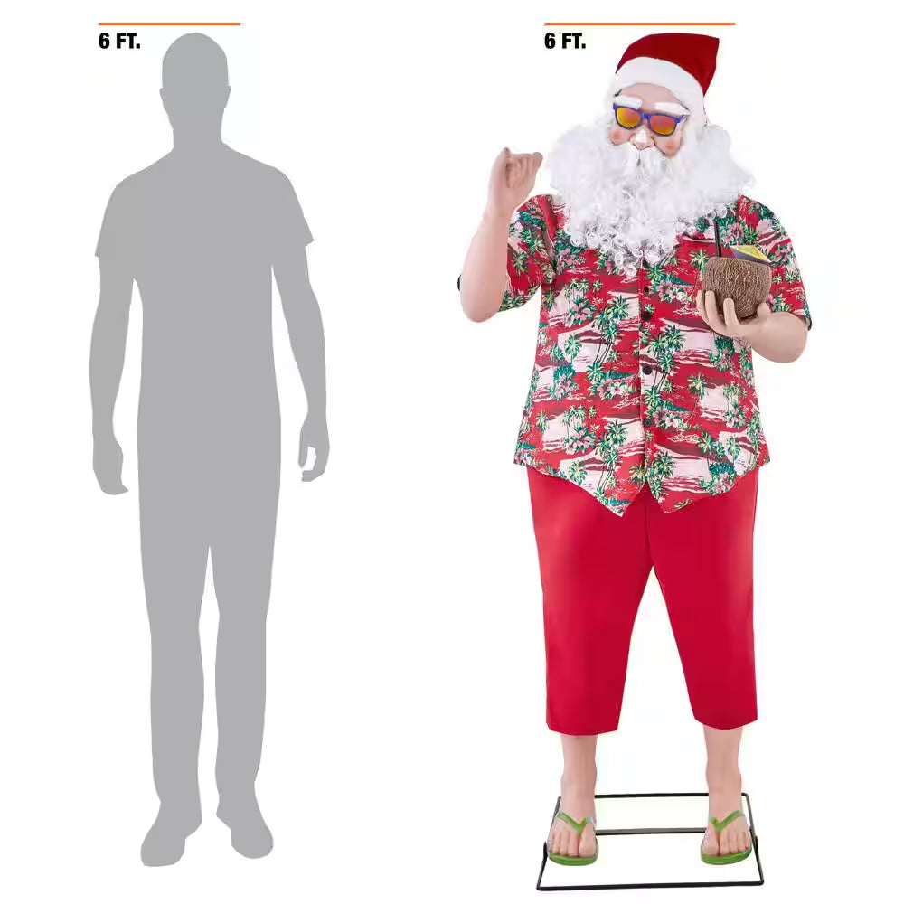 6 Ft. Animated Beach Santa