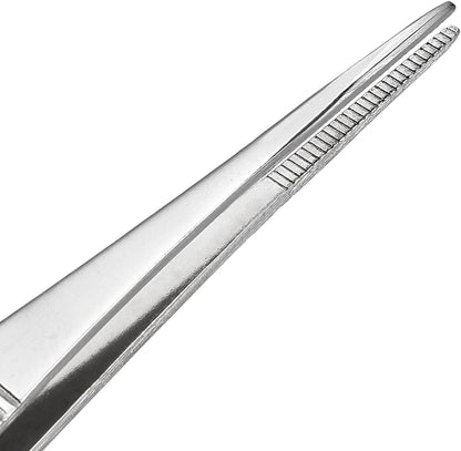 Stainless Steel Tweezers Set 7-Inch Straight Pointed & 8-Inch with with Serrated Tip