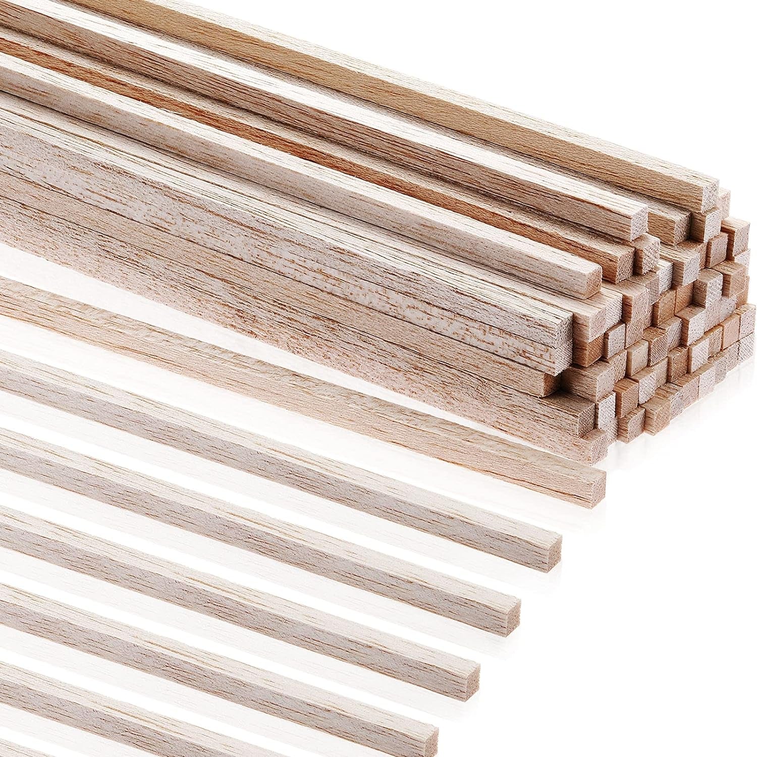 Balsa Wood Sticks 1/4 X 1/4 X 12 Inch Hardwood Square Dowels Rods Unfinished Wooden Strips for Crafts DIY Projects Models Making Supplies(30 Pieces)