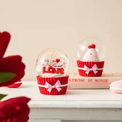 Valentine'S 3.25 In. H Resin Cupcakes Waterglobes (Set of 2)